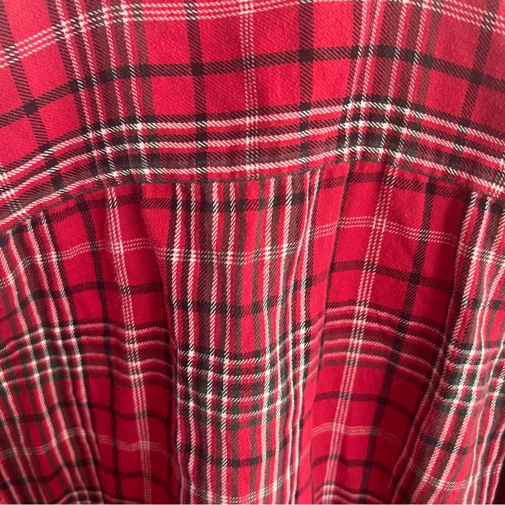Lauren Jeans Company Ralph Lauren. Red and Black Plaid Flannel Shirt. Large. - Picture 6 of 7